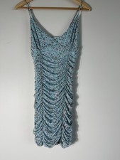 Urban Outfitters Womens Blue Floral Mini Dress Size S Spaghetti Strings Summer