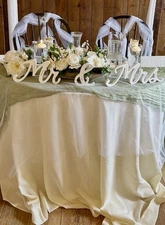 Mr. & Mrs. 3-Piece Sign Decor for Wedding, Shower, Engagement, Antique White