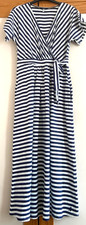 Joules Riley Women's White Blue Striped Jersey Wrap Dress UK 8