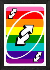 Quadro Stampa su Tela Poster Wall Art Incorniciato Arcobaleno Reverse Uno Card