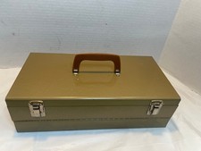 Vintage Metal 35mm Slide Storage Box Carrying Case Bruce - 14.25 x 7.5 x 4.25