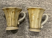 Signed Handmade Studio Pottery Mug Pair - Twi...