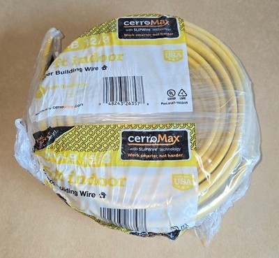 Cerromax 25' 12/3-Ga NM-B Solid Copper Bldg Wire w/Ground Yellow 147-1603AR 600v