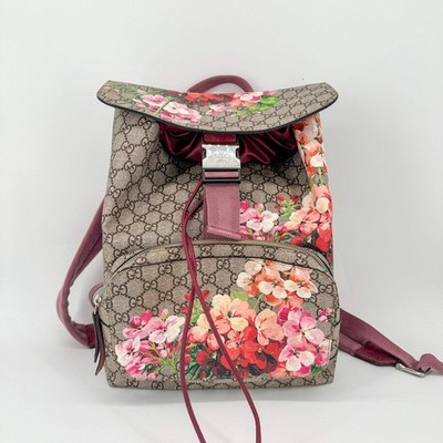 バッグ GUCCI CANVAS BACKPACK Gucci Bloom GG Supreme Canvas Backpack – Pink Floral Print | eBay