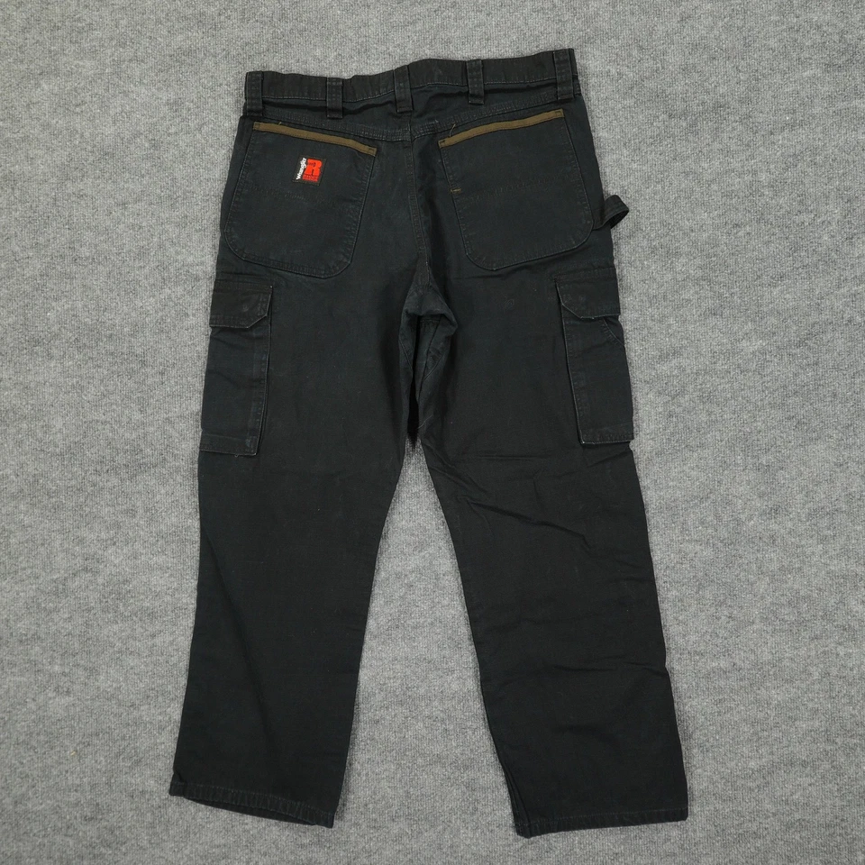 Wrangler Riggs Ranger Pants Mens 34x30 Black Cargo Carpenter 3W060BL Ripstop - Image 2 of 4