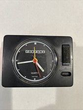 Vintage Black Fortune Kinetic Travel Alarm Clock 