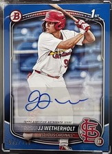 2025 Bowman 1st JJ Wetherholt Blue Auto /150 BPA-JW Cardinals Prospects