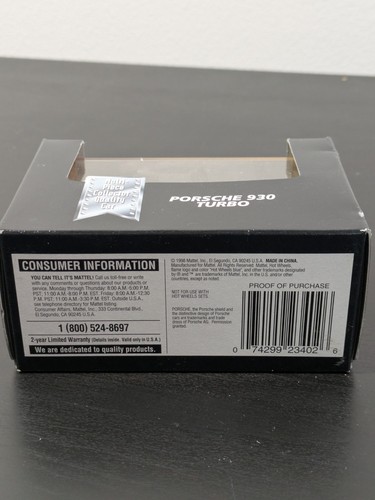 Hot Wheels Collectibles Black Box Porsche 930 Turbo White Limited Edition 1998 - Picture 7 of 7