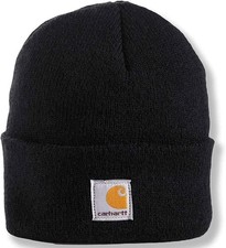   NEW  Carhartt Boys' Kids' Knit Beanie Watch Hat 6-14 Years, Caviar Black