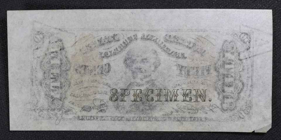 Fr. 1324SP Third Issue 50 Cents Fractional Currency Wide Specimen - Image 2 of 3