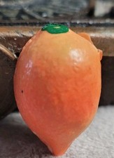 Vintage celluloid PUFFY FRUIT PEACH LEMON ORANGE  toy DOLLHOUSE ITEM jewelry