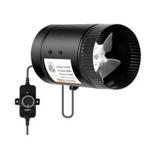 4 Inch 106CFM Inline Booster Duct Fan with Speed Controller, HVAC Exhaust Ventil