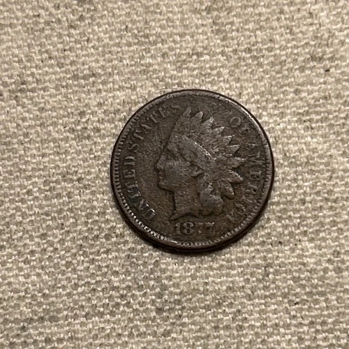 1877 Indian Head Penny, Small Cent Key Date Issue, Great Album Coin, VG MM