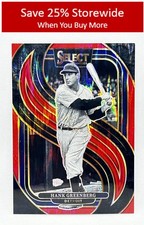 Hank Greenberg 2025 Panini Select Red Flash Prizms #176 Detroit Tigers #/149