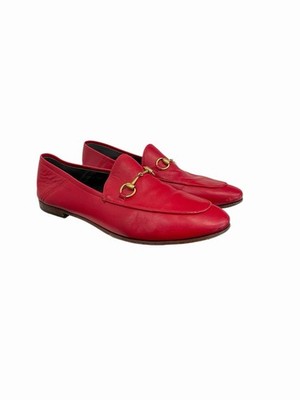 Gucci Women's Loafer Horsebit Red Leather Size 40