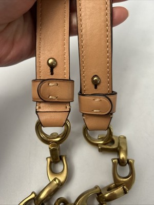 Coach replacement strap Tan Leather adjustable Gold Buckle Tan Leather Strap with Yellow Stitching for Louis Vuitton  main image 4