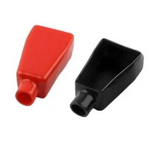 Battery Terminal Covers, Soft Positive and Negative Cable Covers in Red 2 PCS