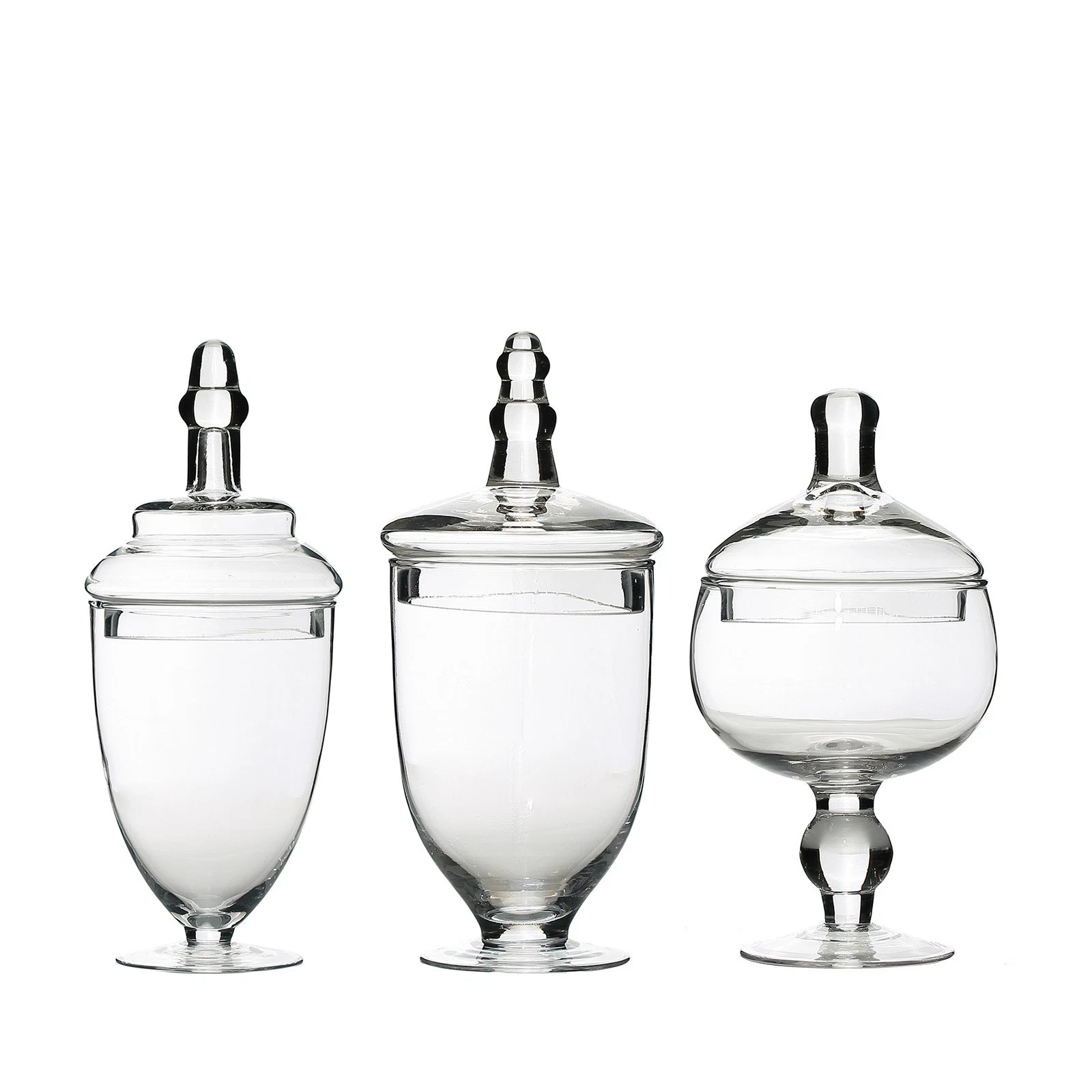 3 Clear Glass Apothecary Jars Containers with Lids Dessert Party Decorations
Opens in a new window o