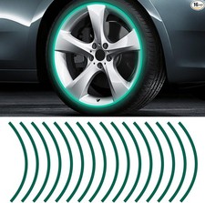 16PCS Universal Reflective Wheel Rim Stripes for Motorcycle, Car, Color: Green