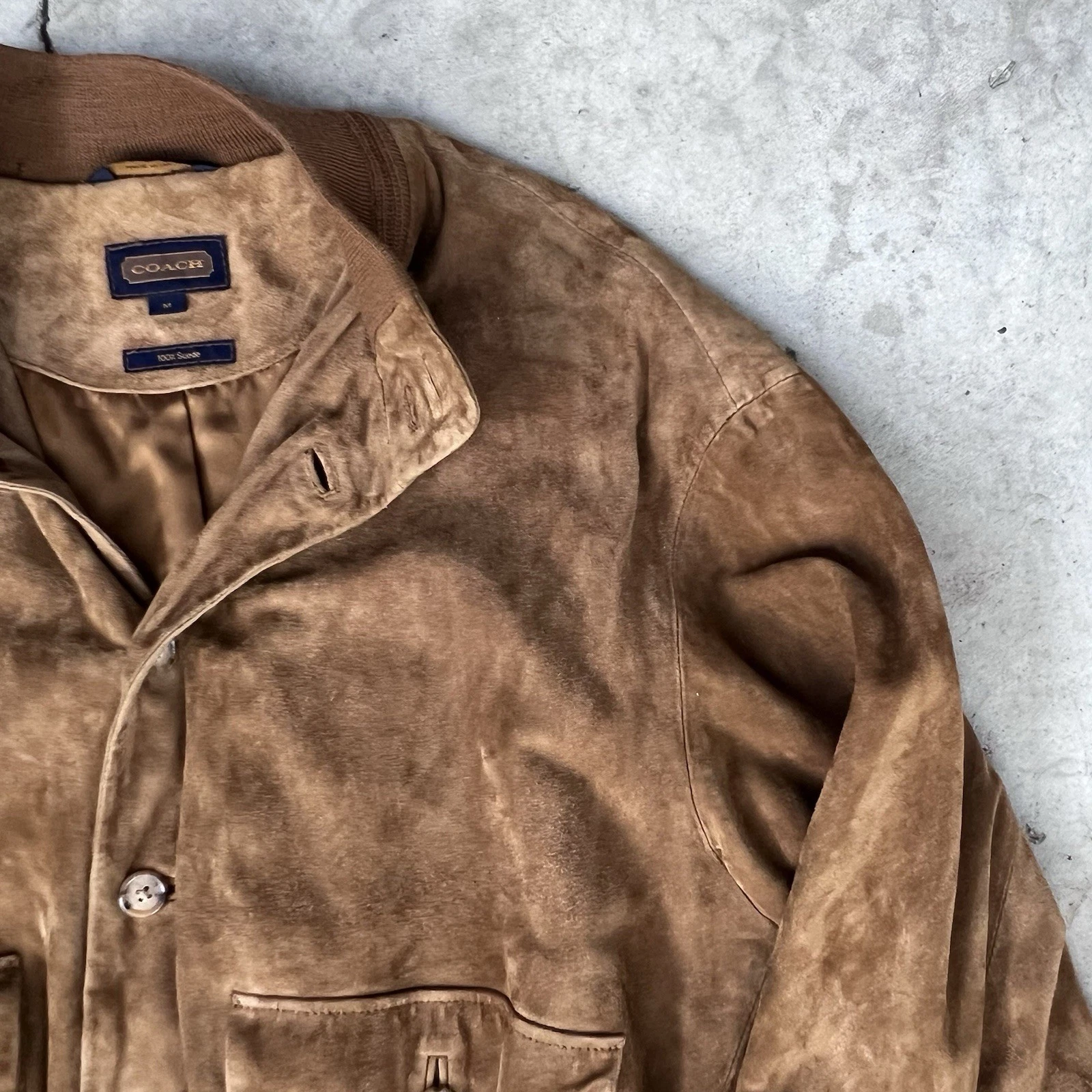 Vintage Coach Made in Italy Brown Suede A-1 Valstarino Bomber Flight Jacket M - product detail image 3