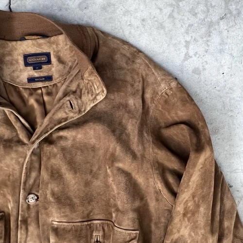 Vintage Coach Made in Italy Brown Suede A-1 Valstarino Bomber Flight Jacket M image 3
