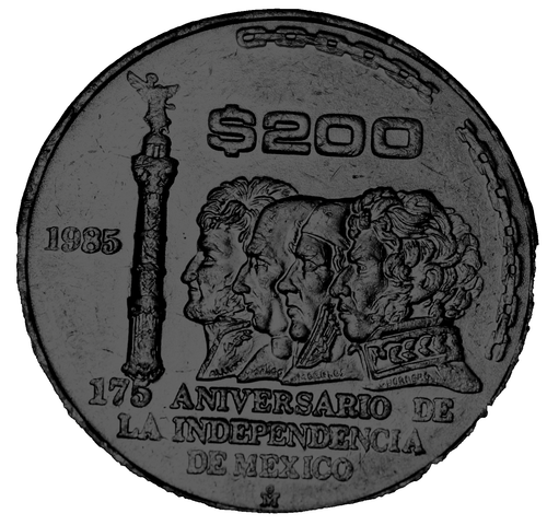 Mexiko 200 Pesos, 1985 Juwel Stempelglanz ~ 175. Jahrestag der Unabhängigkeit ~ kostenloser Versand - Bild 1 von 2