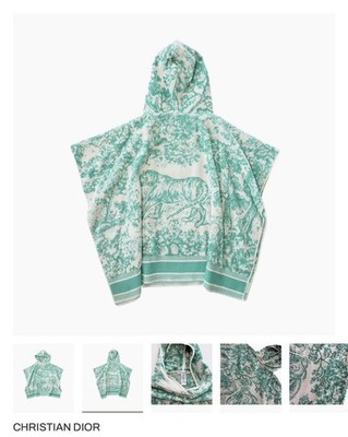 Christian Dior Toile de Jouy Sauvage Hooded Poncho/ Cover up