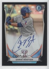 2014 Bowman Prospect Chrome Black Refractor 61/99 Chris Bostick Auto 2x4