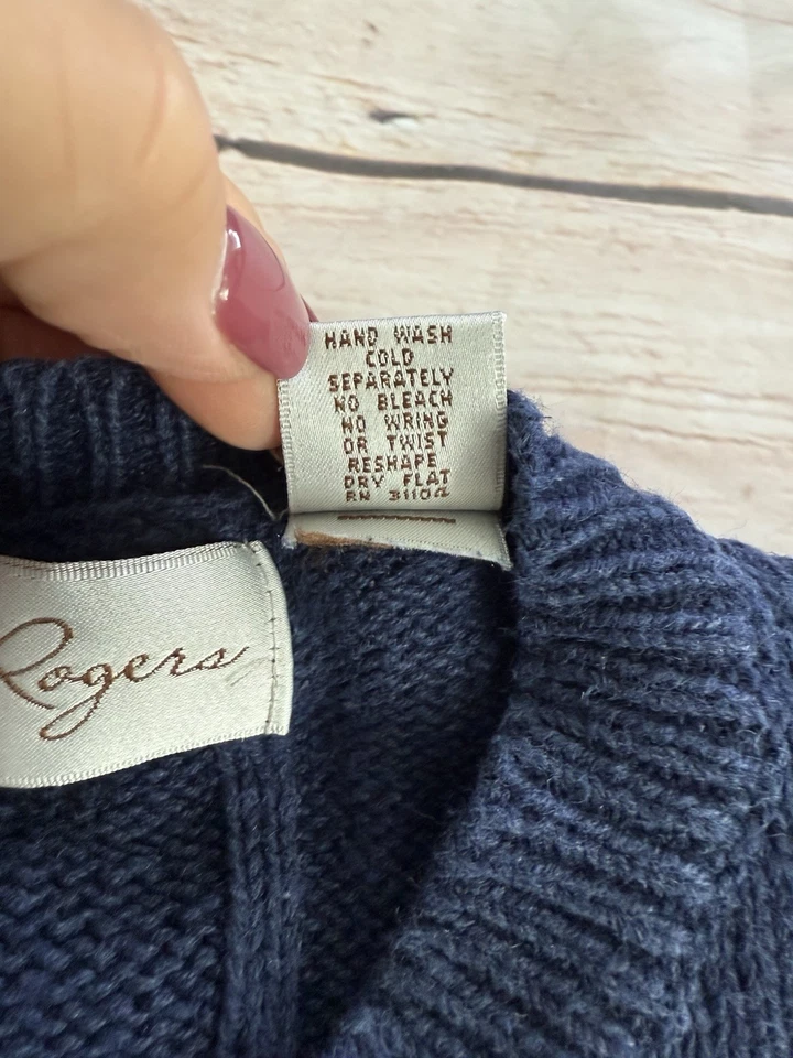 Vintage Kim Rogers Talla Grande Bordado Suéter Grandmacore Cardigan Foto 4 de 4