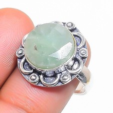 Green Apatite Gemstone 925 Sterling Silver Jewelry Ring Size 7 X-Mas Gift n989