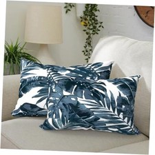 Pack of 2 Outdoor Waterproof Lumbar Pillow 20" x 12" Pack of 2 Palm Blue