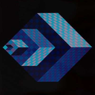 Victor VASARELY AXO NEW YORK Offset-Lithografie Op Art