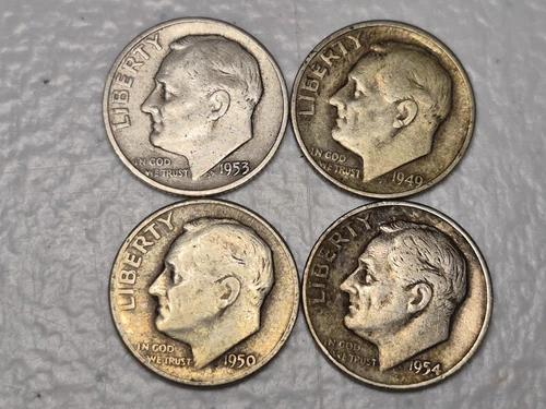 ROOSEVELT Silver Dimes D & S mint Lot / Fine-Extra Fine 90% Silver Ungraded