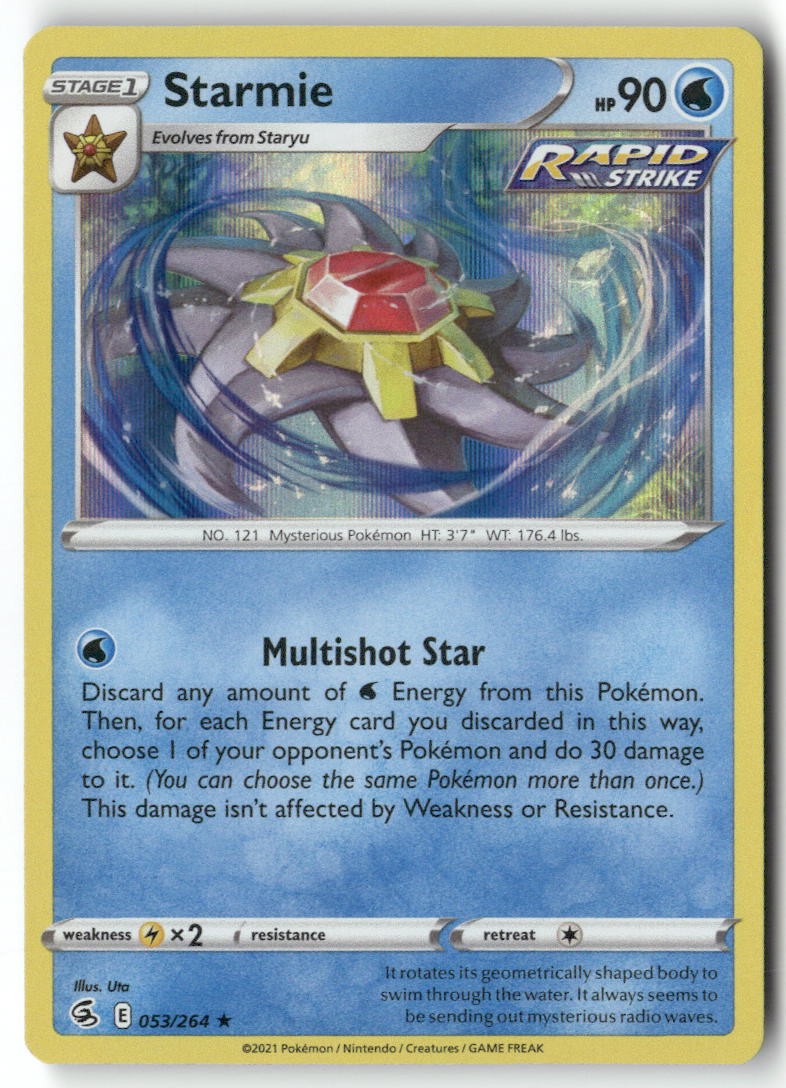 Starmie 053/264 Holo Rare Fusion Strike Pokemon Near Mint