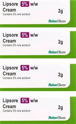 RELONCHEM 4 x LIPSORE Cold Sore Cream (2g) UK STOCK.