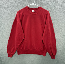 Vintage Jerzees Sweatshirt Adult XL Red Crewneck Grunge Made In USA Faded 90s