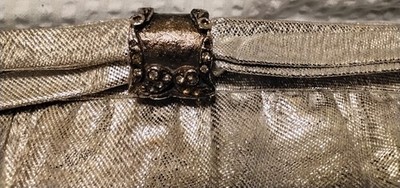 Vintage After Five Retro silver metallic evening bag