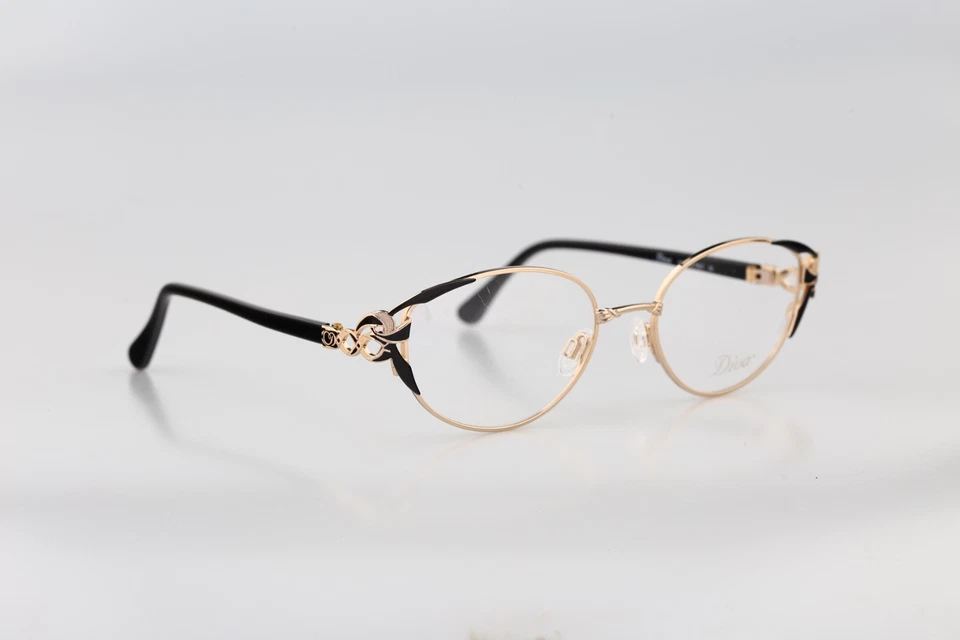 Diva 5070 2 Vintage 90s Victoriano Negro y Dorado Ojo de Gato Monturas Mujer Nuevo de Lote Antiguo Foto 3 de 4