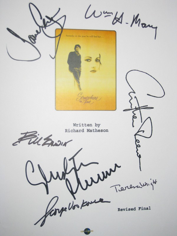 Somewhere In Time Signed Movie Script X7 Christopher Reeve Plummer Macy reprint