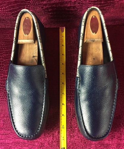 Gucci Supreme Drivers blu da uomo taglia 7 G / 8 US / scatola e sacchetto antipolvere / Made in ITALY - Foto 10 di 11