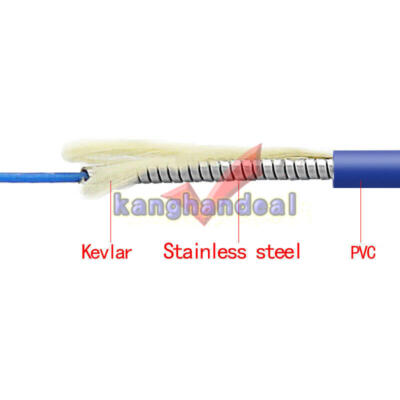 5PC 5M Armored Cable Fiber Patch Cord SC to SC SM 9/125 3.0mm Single Core