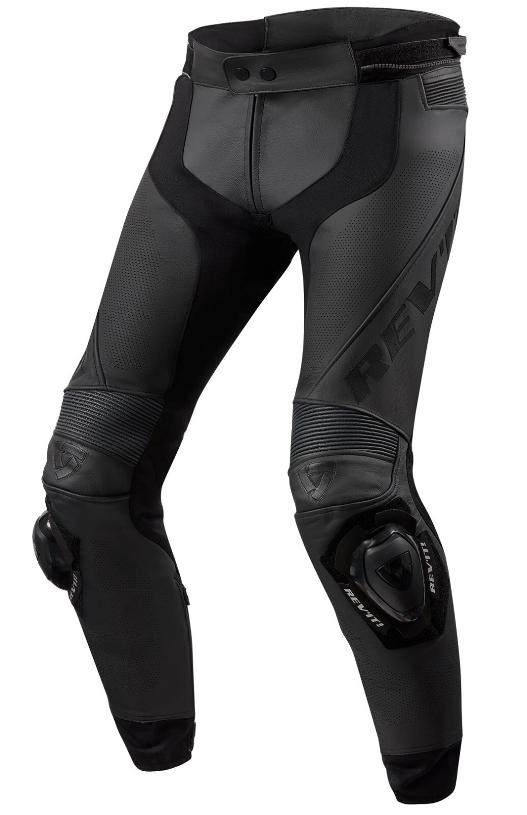 PANTALONI PELLE LEATHER MOTO REV'IT REVIT APEX PELLE NERO BLACK TG 50