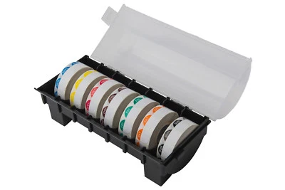 WE CAN SOURCE IT LTD Day Dot Plastic Food Label Dispenser & 7 Rolls Of 1000 Day Labels 19mm Stickers