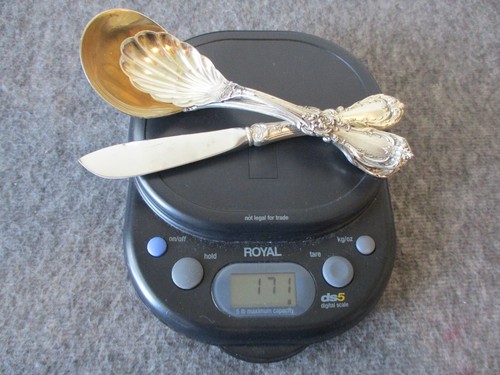REED & BARTON BURGUNDY 3pc STERLING SILVER SUGAR SPOON/LADLE/BUTTER KNIFE - 171g - 第 20/22 張圖片