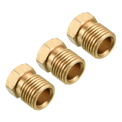 3pcs M10 Male Thread 6.2mm ID Brass Compression Fittings Brass Compression Nut