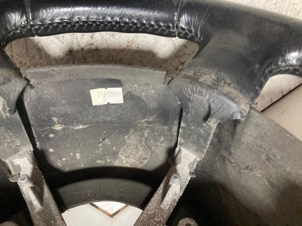 2003-2005 Lincoln Aviator Navigator OEM Gray Leather Wood Steering Wheel - Image 2 of 4