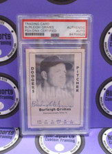 Burliegh Grimes Dodgers Autographed 1979 Diamond Greats Baseball Card PSA Slab