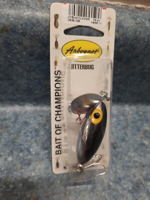 Arbogast Jitterbug Clicker!  G635-106 Chrome Black 1/4oz Japan Special run lure