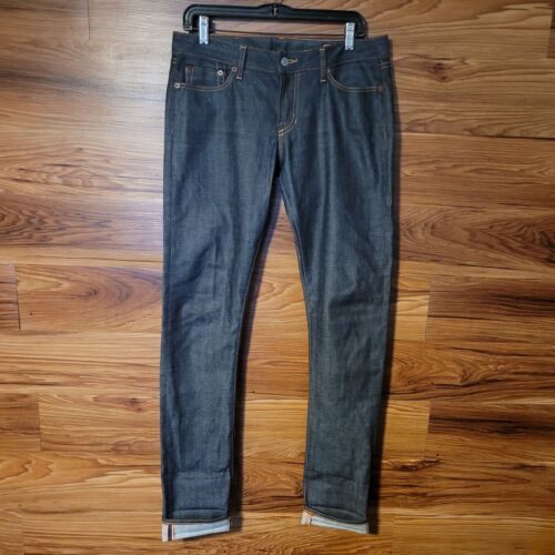 Jean Shop Selvedge Raw Denim Womens 10/30 Long Skinny Fit Jeans 34x36 USA Made - Picture 1 of 10