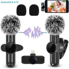 2.4G Wireless Lavalier Microphone for iPhone, Android, Samsung - Noise Cancellin